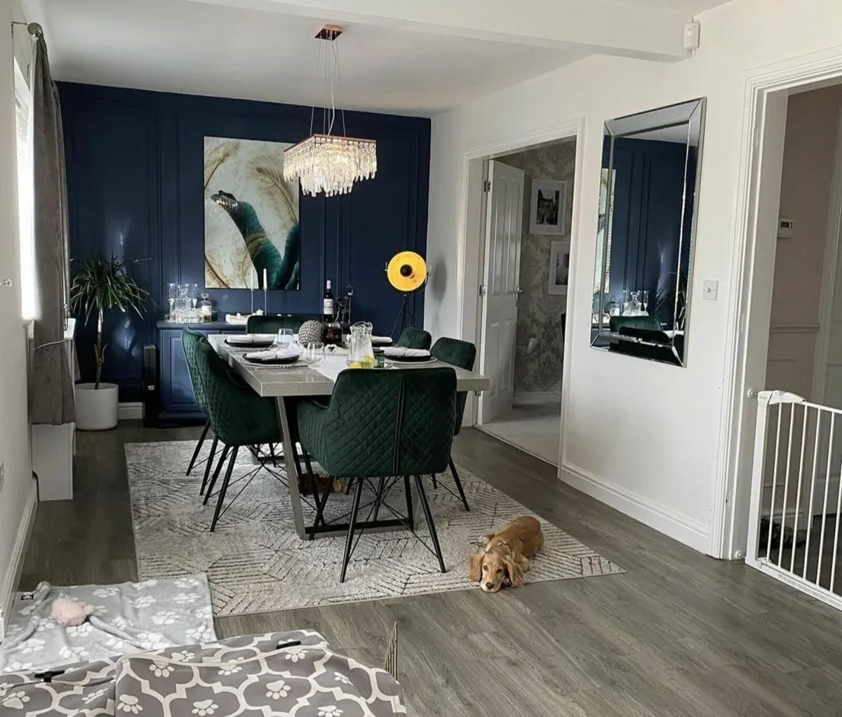 Luxurious Light Grey Distressed Gold Area Rug - Image 2