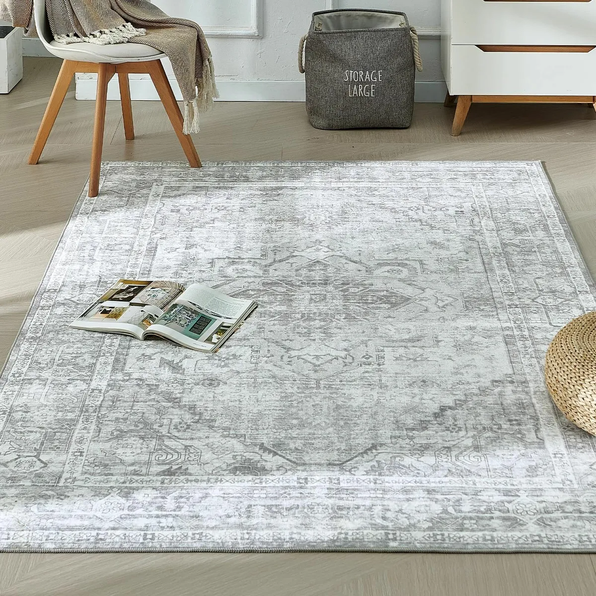 Machine Washable Rug Vintage Area for Living Room - Image 1