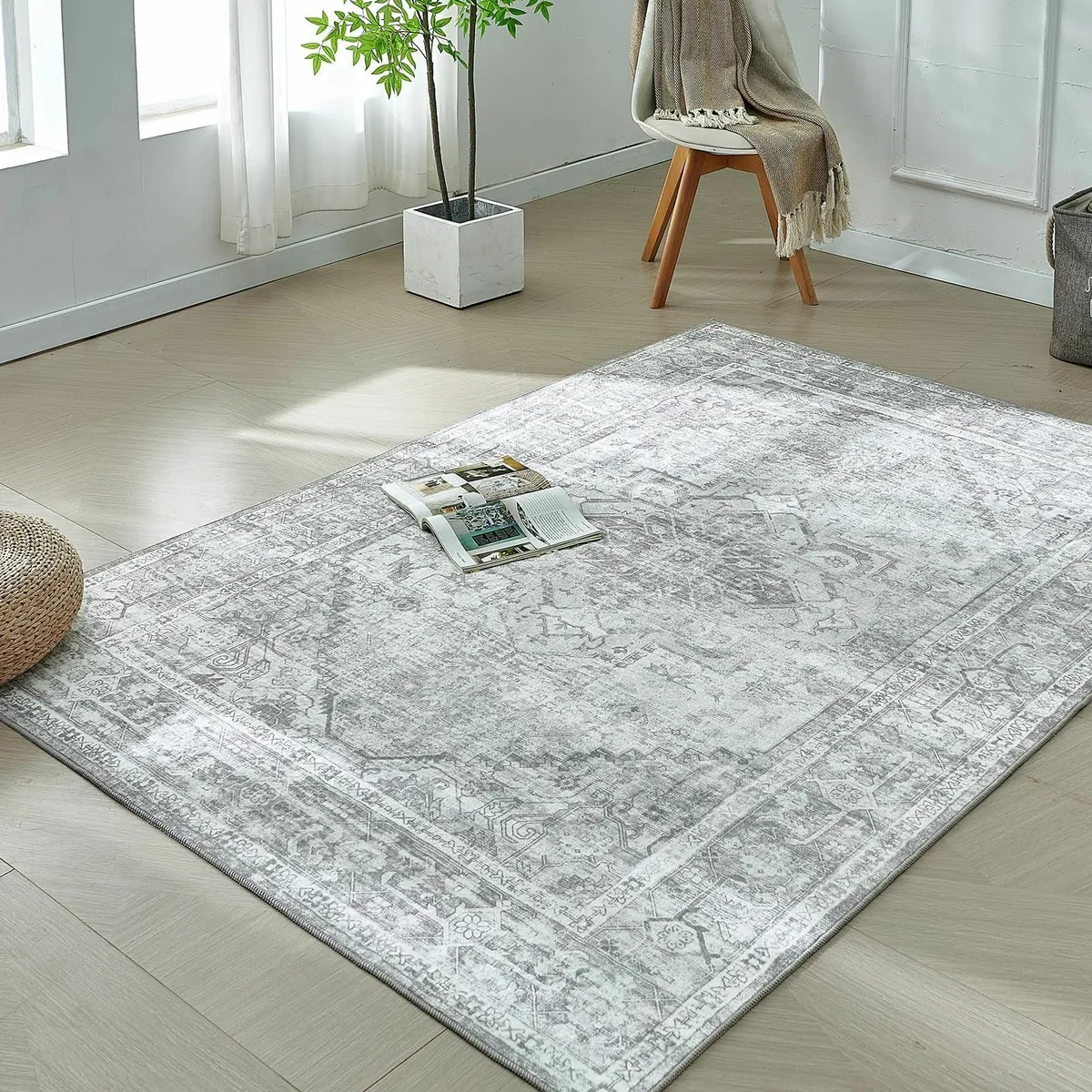 Machine Washable Rug Vintage Area for Living Room - Image 2