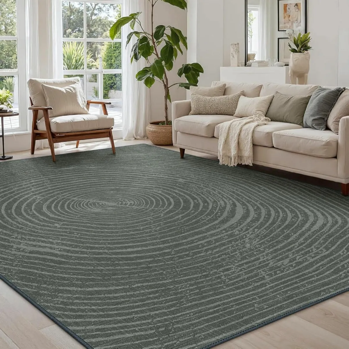 Large Washable Rug for Living Room 200x290cm Area - Image 1