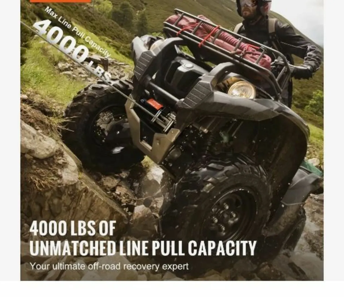 Electric Winch ATV UTV 1814.4 kg Steel Cable - Image 3