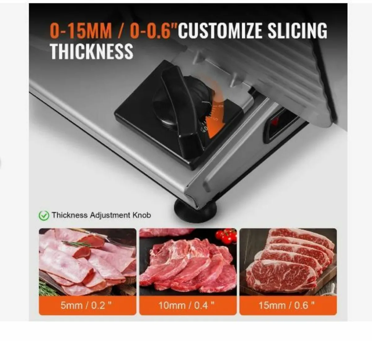 Meat Slicer, 180W Electric Deli Food Slicer - Image 3