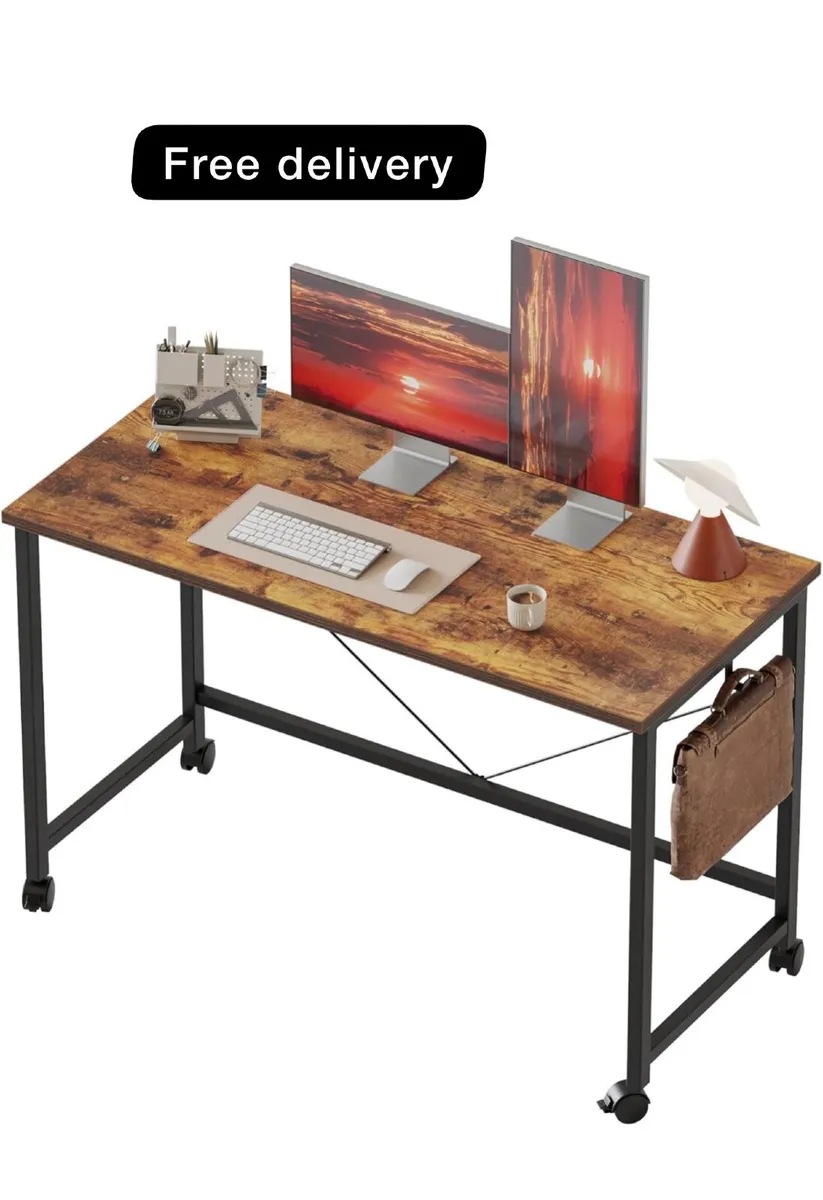 100 cm Computer Desk With Wheel - Image 1