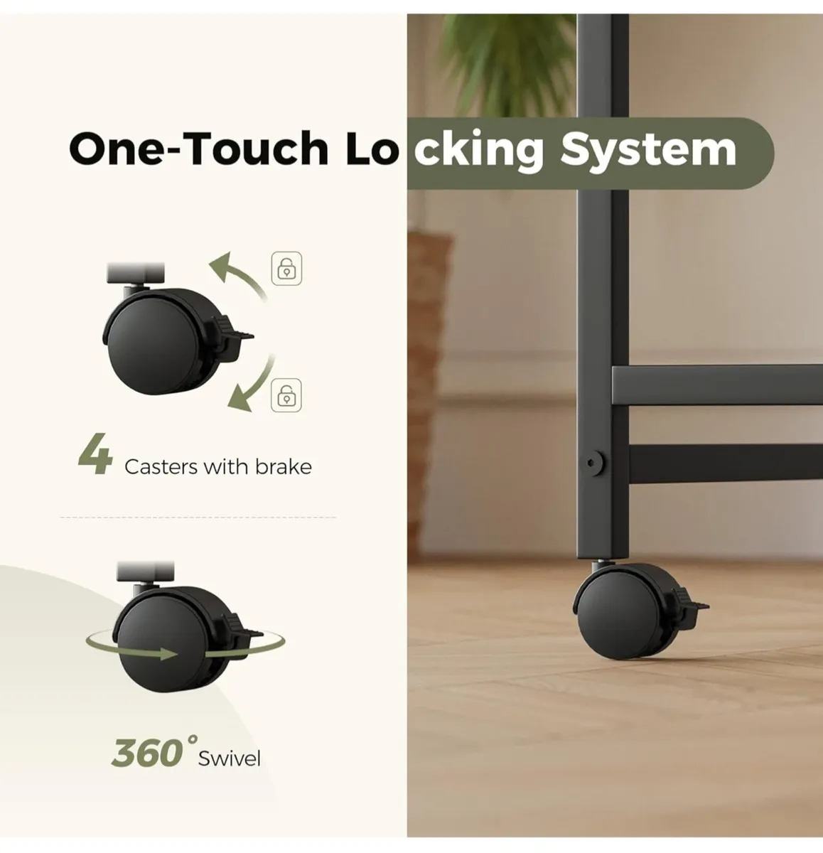 100 cm Computer Desk With Wheel - Image 2