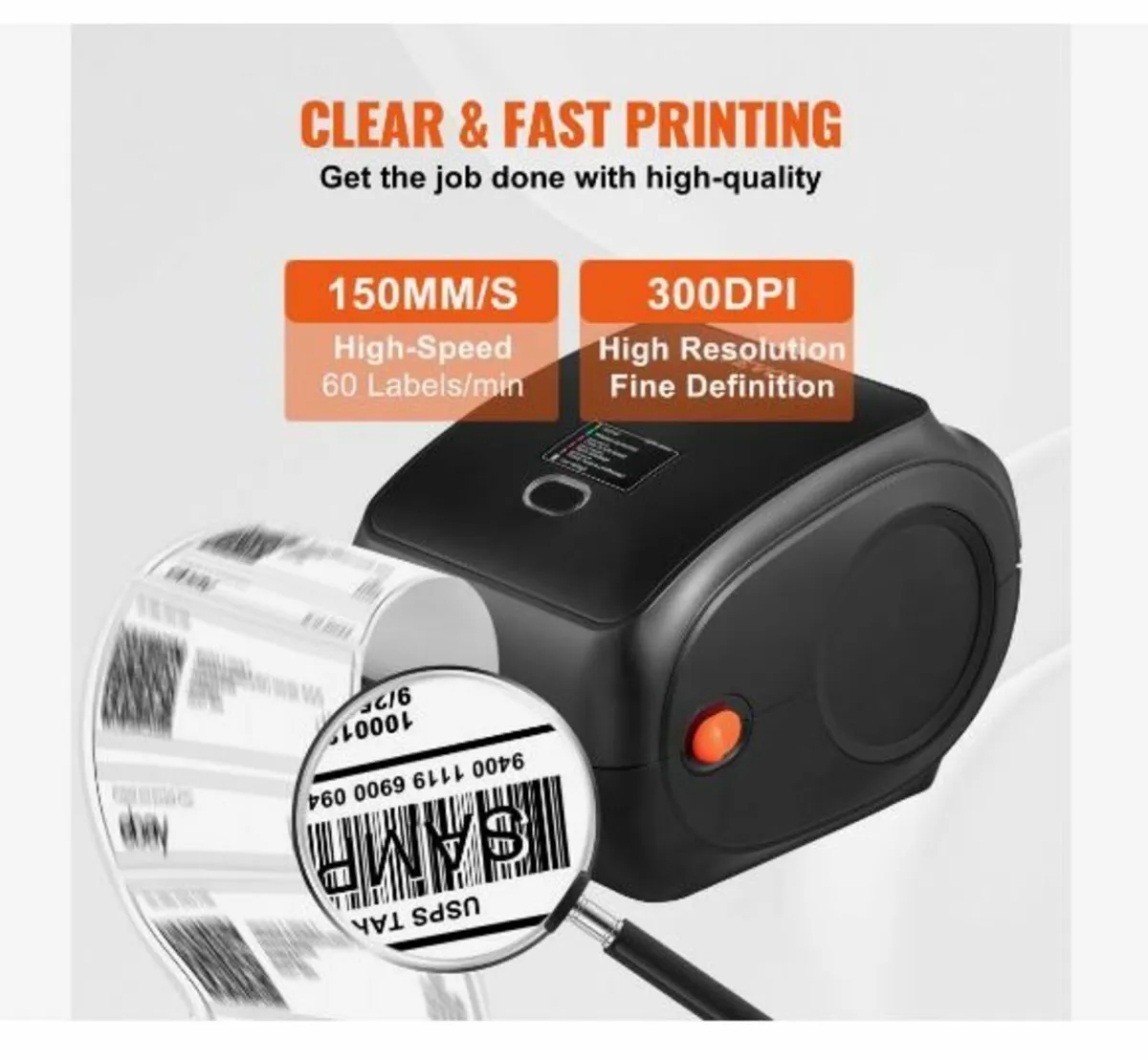Thermal Label Printer, 300DPI for 4x6 Mailing - Image 4