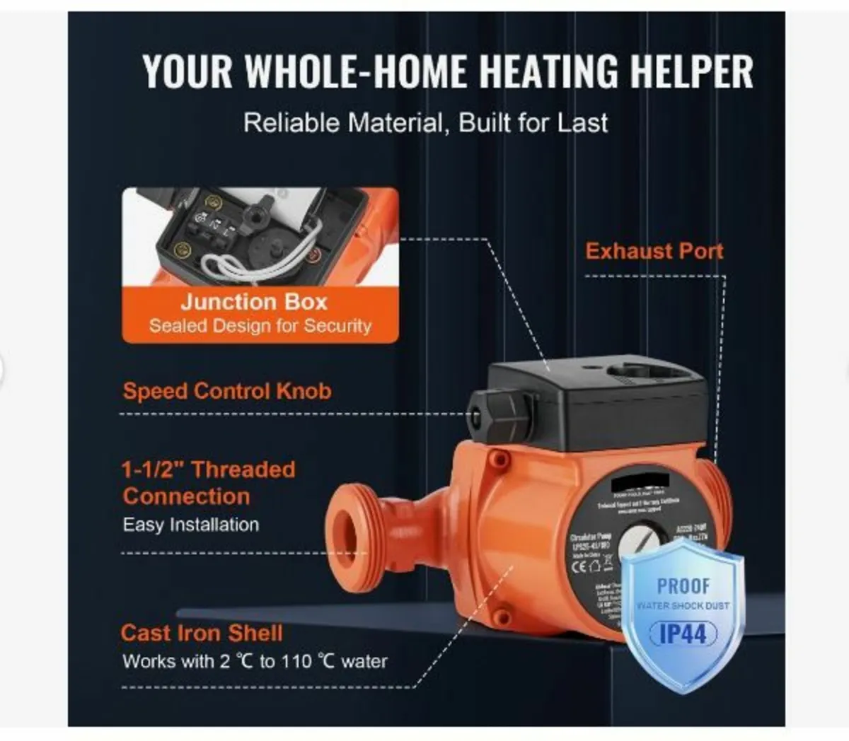 Hot Water Recirculating Pump, 220V - Image 4