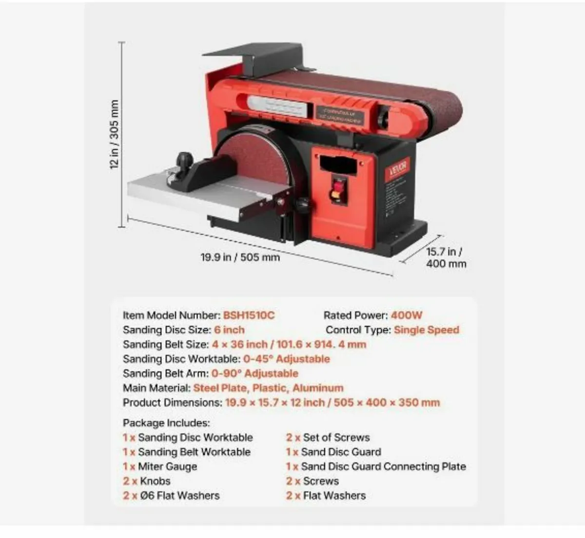 152.4mm Disc Sander & 101.6mm x 914.4mm Belt Sand - Image 4