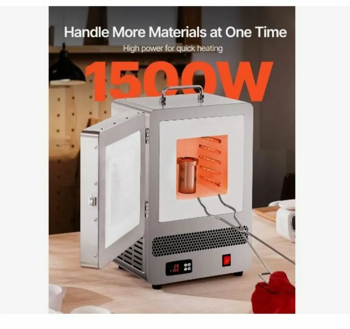 Tabletop Kiln Melter, 1500W Powerful Electric - Image 2