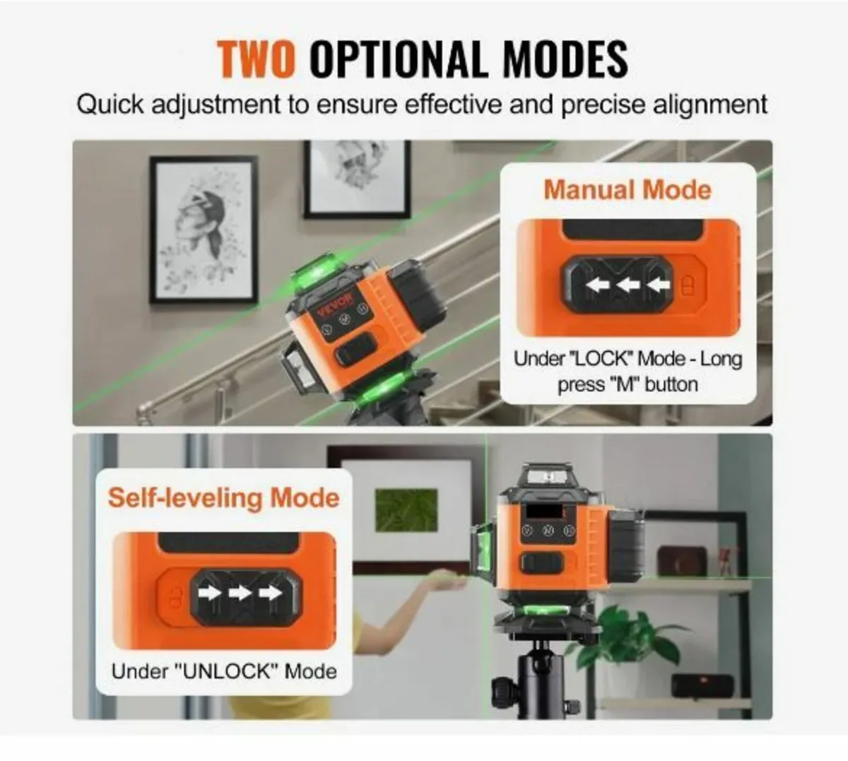 Laser Level 3048 cm Green Cross Line Self Levelin - Image 2