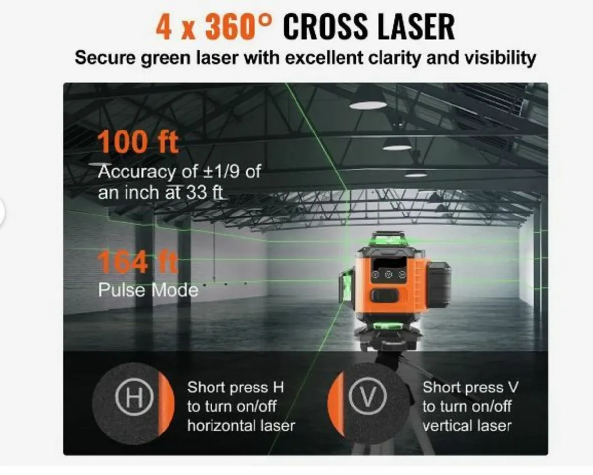Laser Level 3048 cm Green Cross Line Self Levelin - Image 4