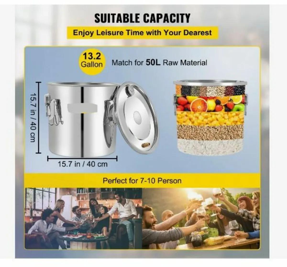 Alcohol Still, 50L SUS Water Alcohol Distiller - Image 2