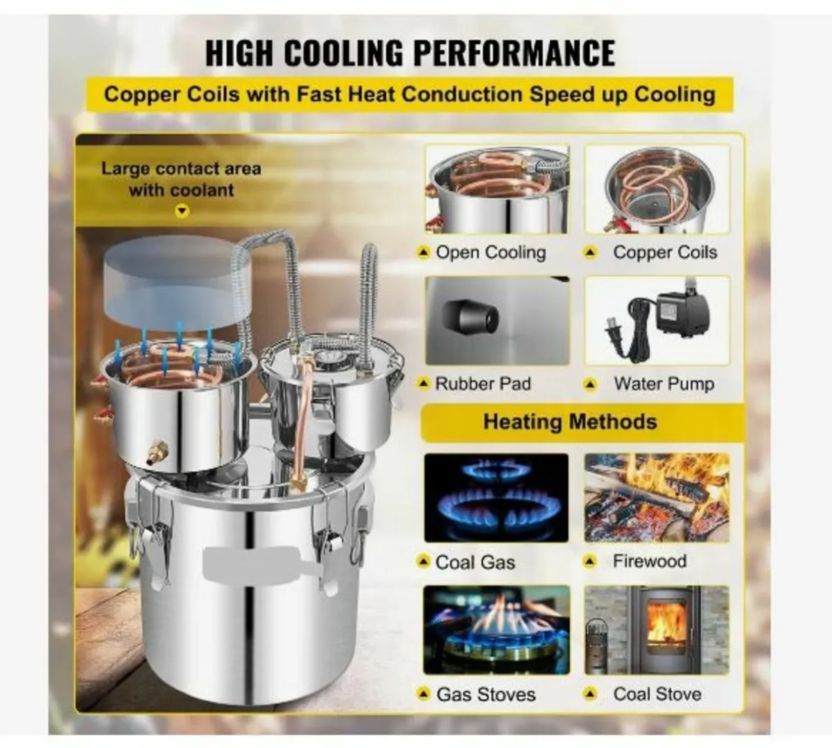 Alcohol Still, 50L SUS Water Alcohol Distiller - Image 3