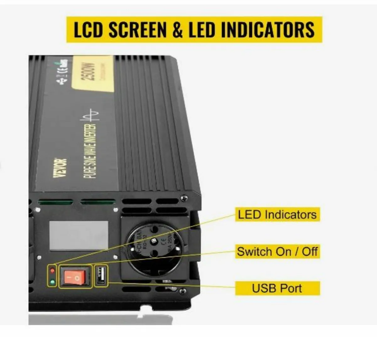 Pure Sine Wave Inverter 2500W Power Inverter - Image 2