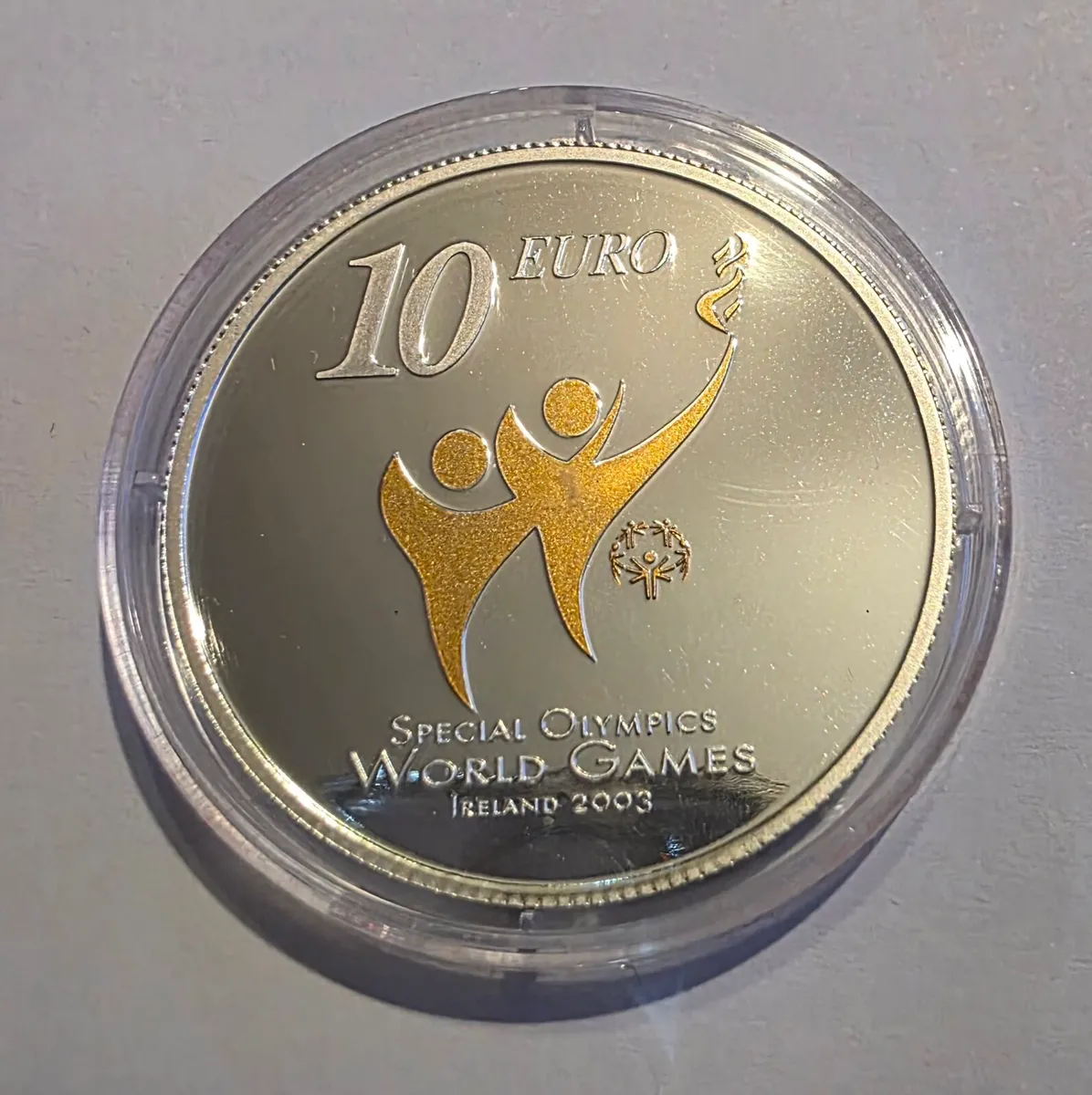 2003 silver commerative 10 euro coin - Image 1
