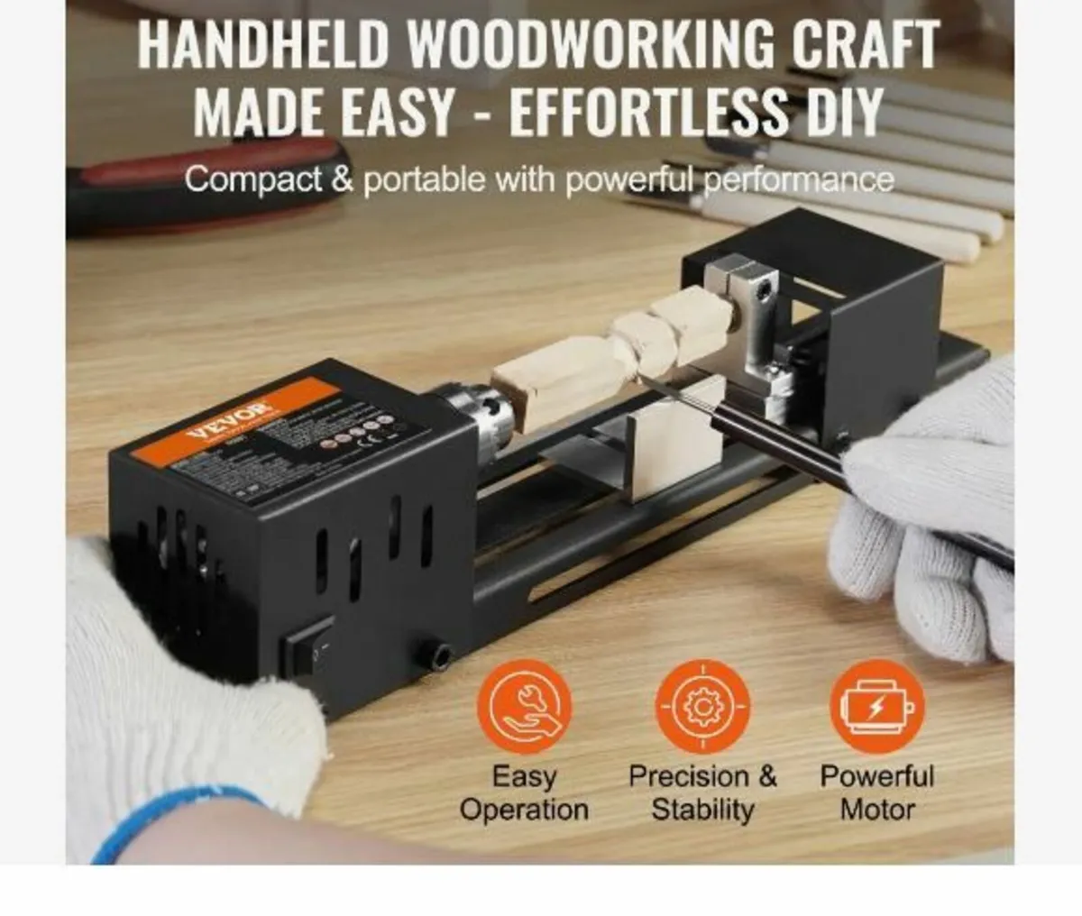 Mini Lathe Machine, 7 cm x 16 cm, 24VDC 96W - Image 3