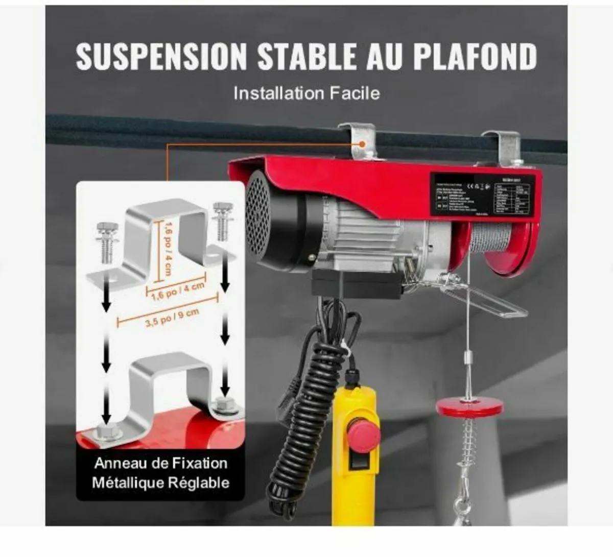 Electric Hoist, 249.5 kg Lifting Capacity, 510W - Image 4