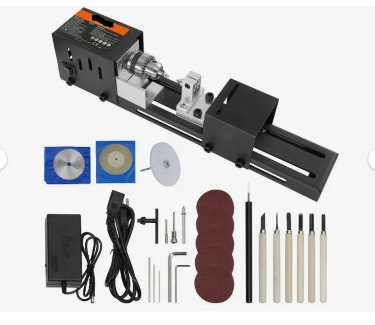 Mini Lathe Machine, 7 cm x 16 cm, 24VDC 96W - Image 1