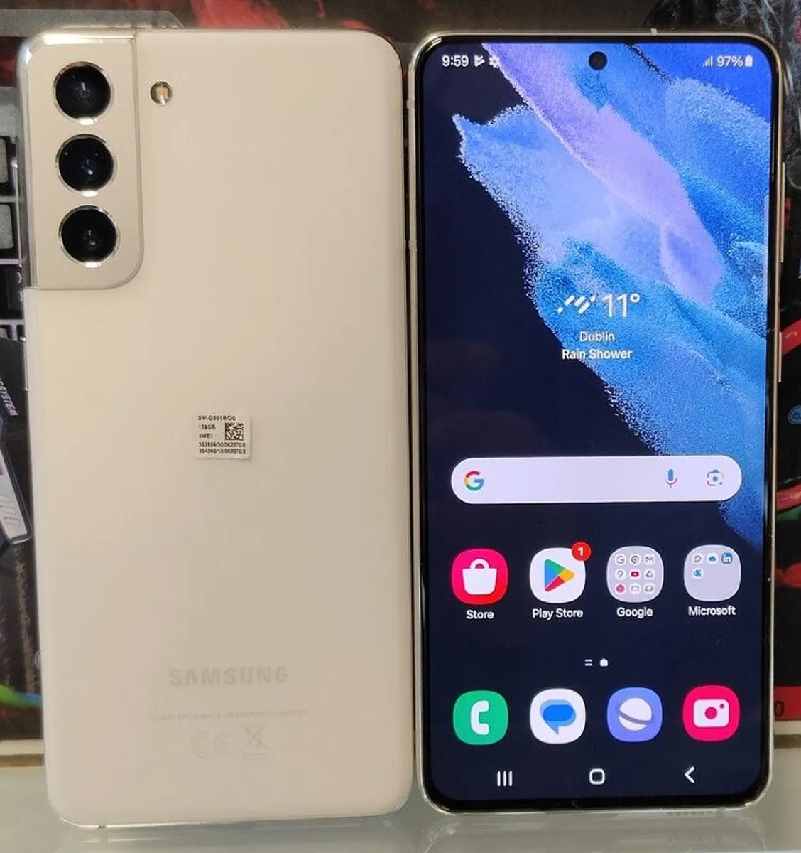 Samsung S21 5G 128GB/ 8GB RAM Dual Sim Unlocked Phantom White - Image 1