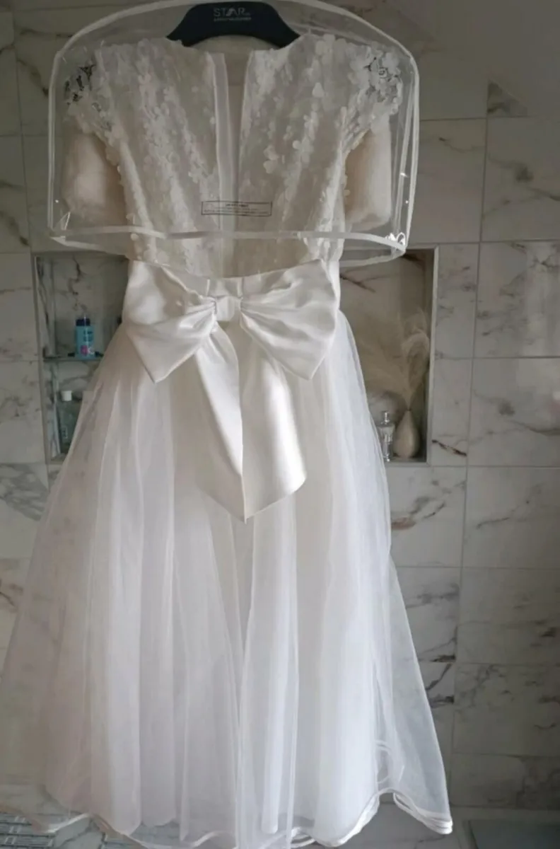 Communion dress cape jacket tiara bag gloves shoes - Image 4