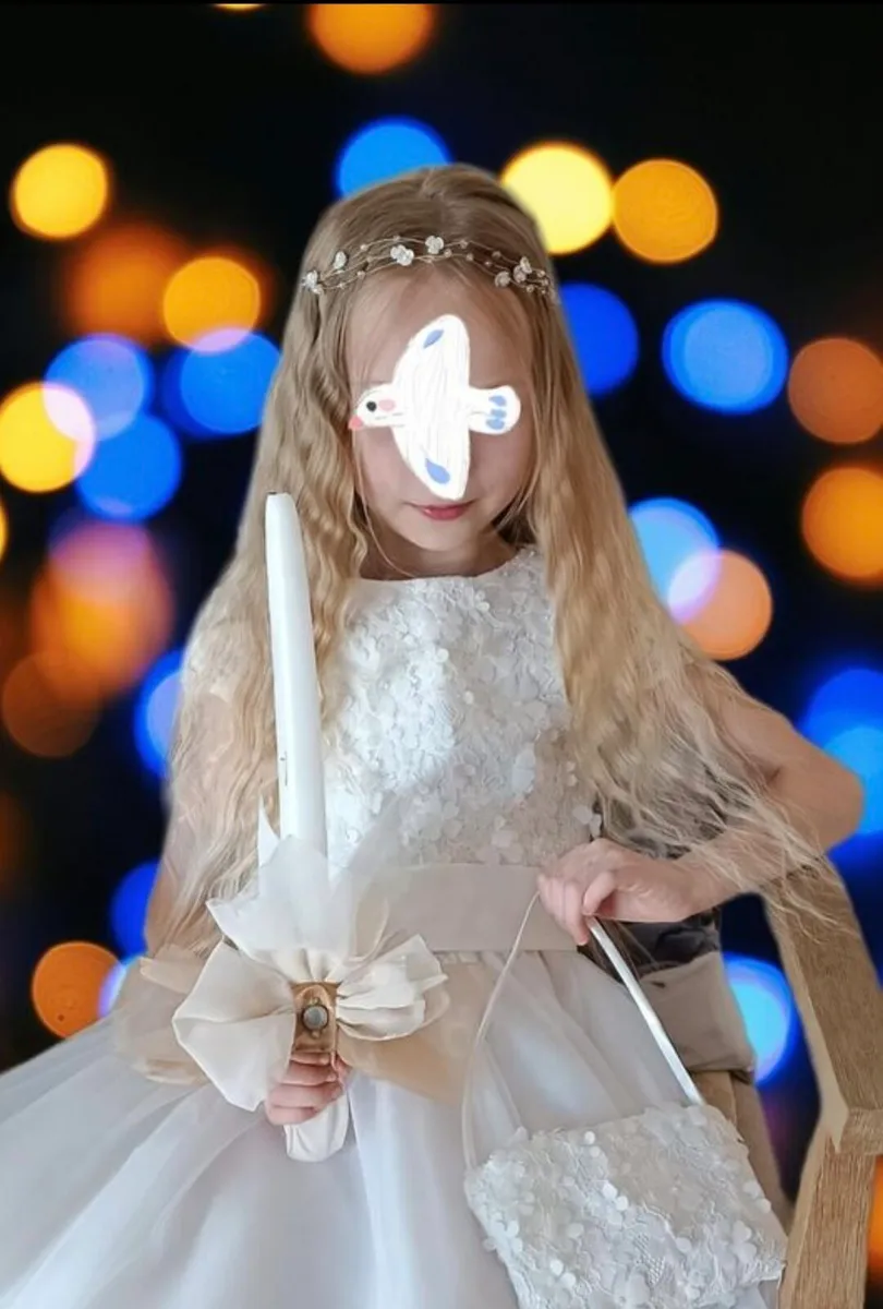 Communion dress cape jacket tiara bag gloves shoes - Image 1