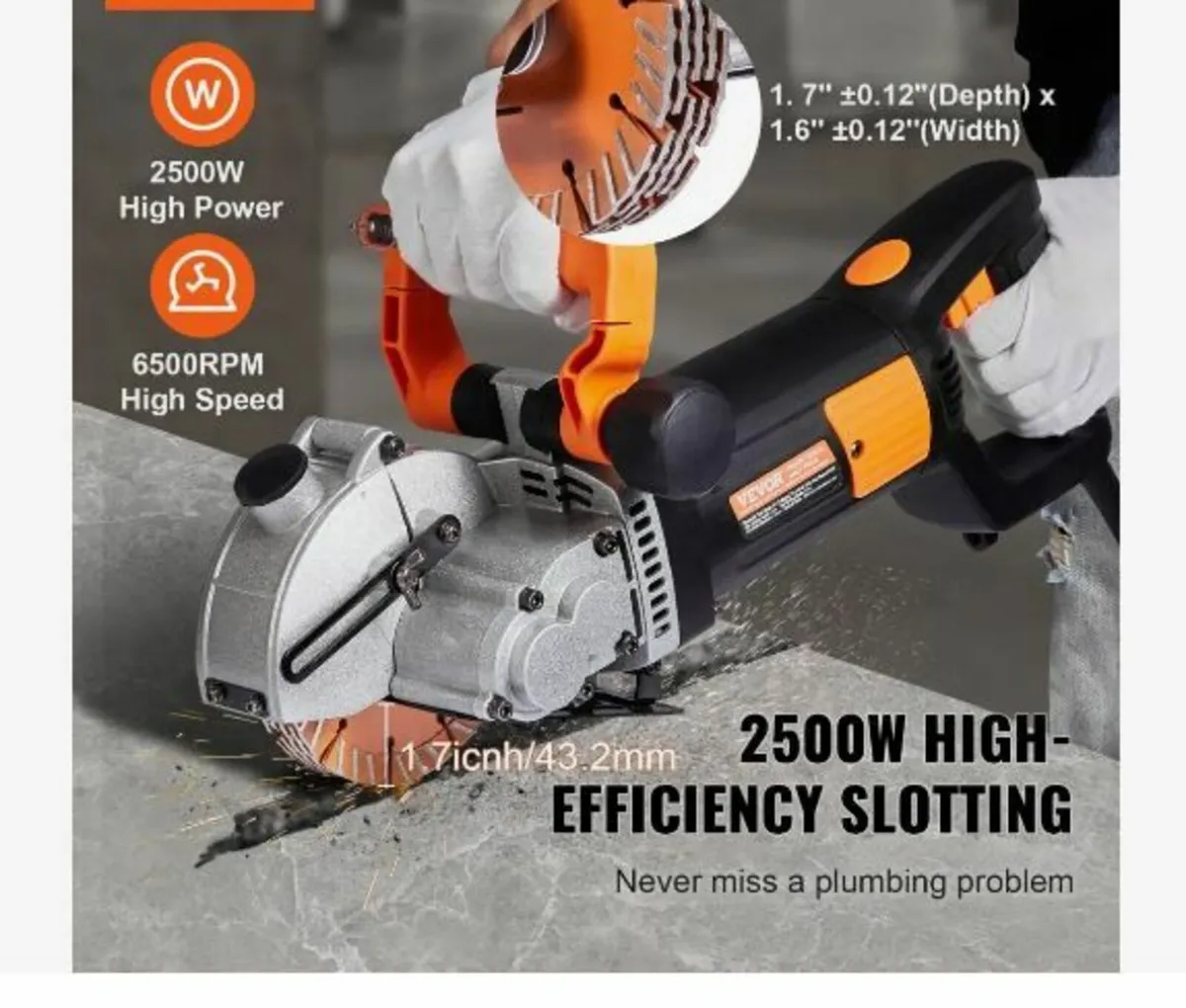 Electric Wall Chaser, Wall Groove Cutting Machine - Image 2