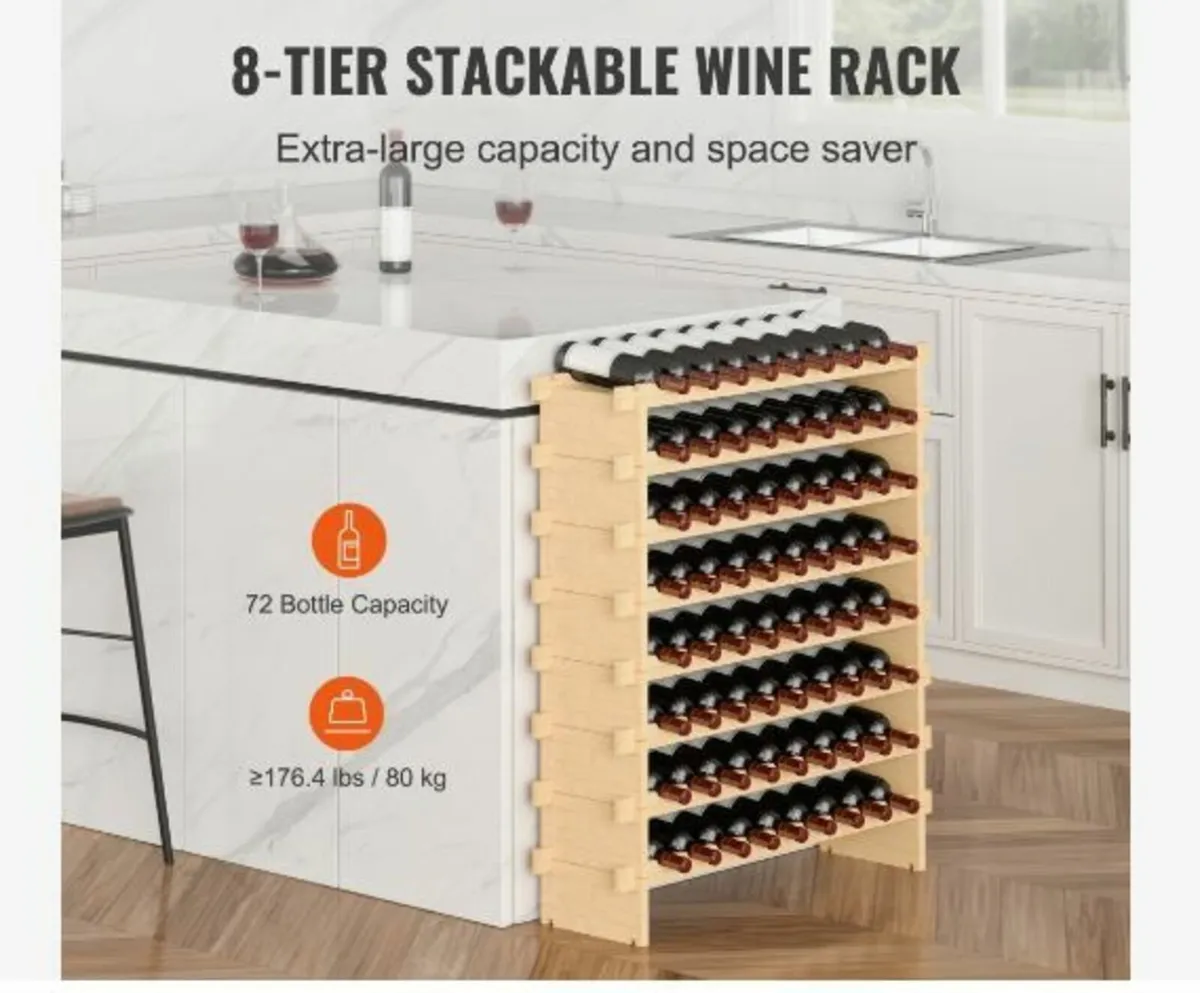 72 Bottle Stackable Modular Wine Rack - Image 2