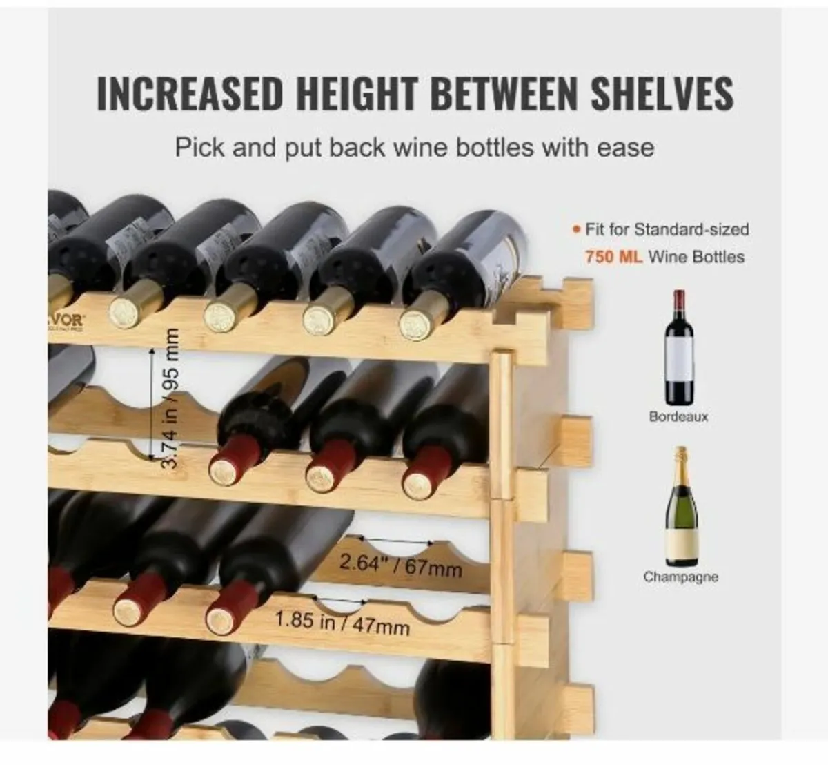72 Bottle Stackable Modular Wine Rack - Image 3