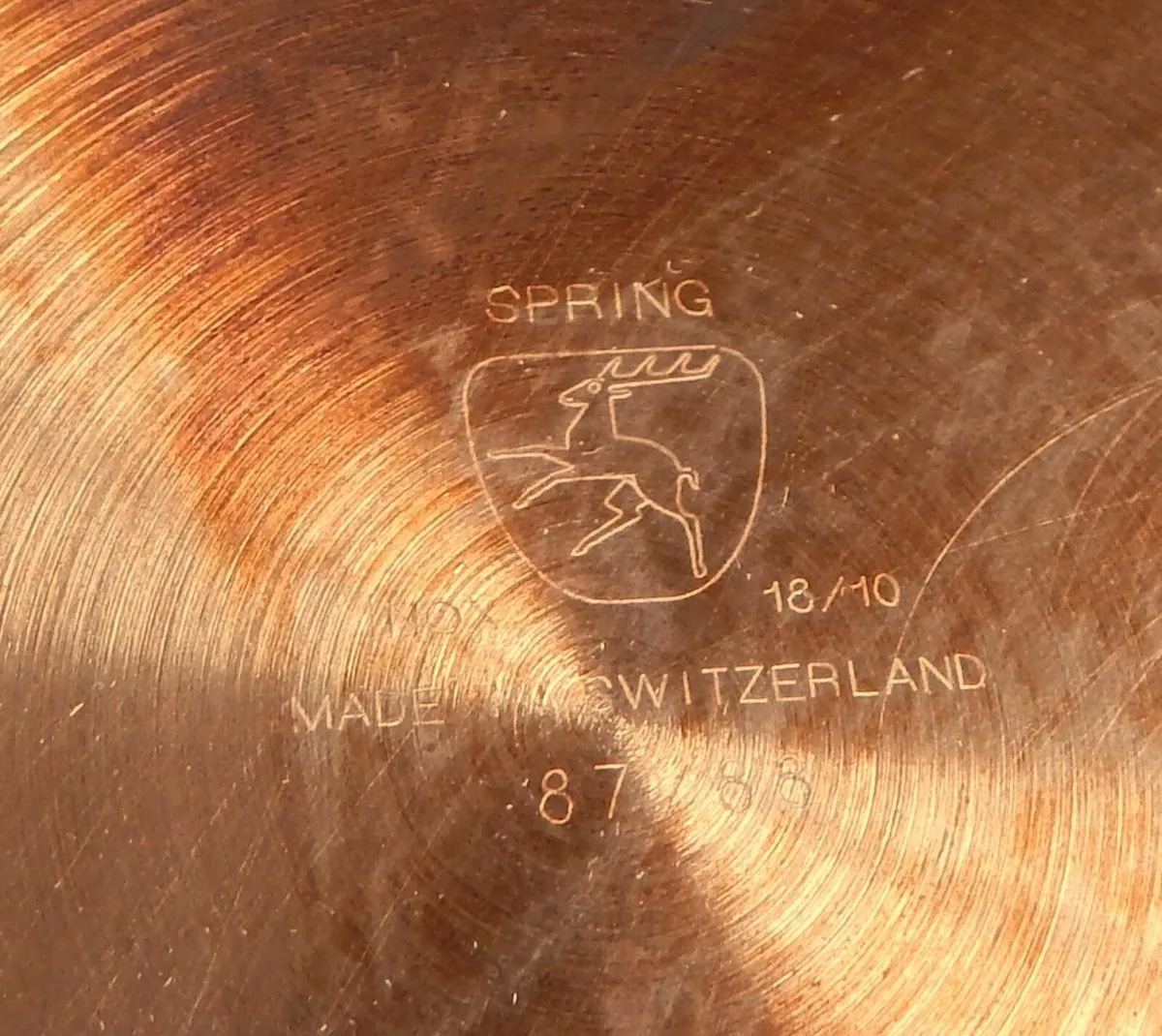 Vintage Copper & Brass Spring Inox Lidded Pot - Image 4