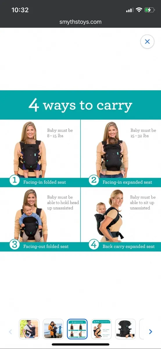 Infantino Flip Advanced 4-in-1 Baby Carrier Black - Image 1