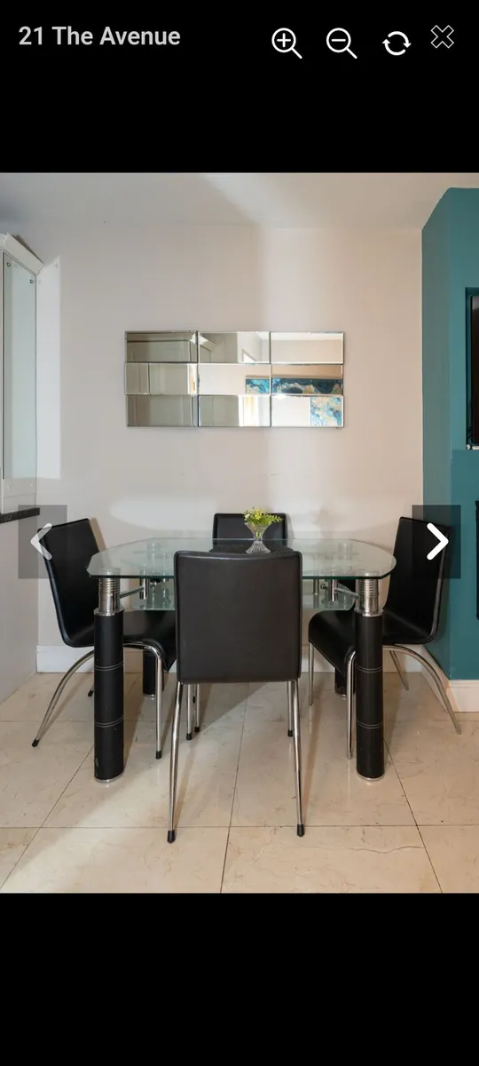 Dining table and four chairs