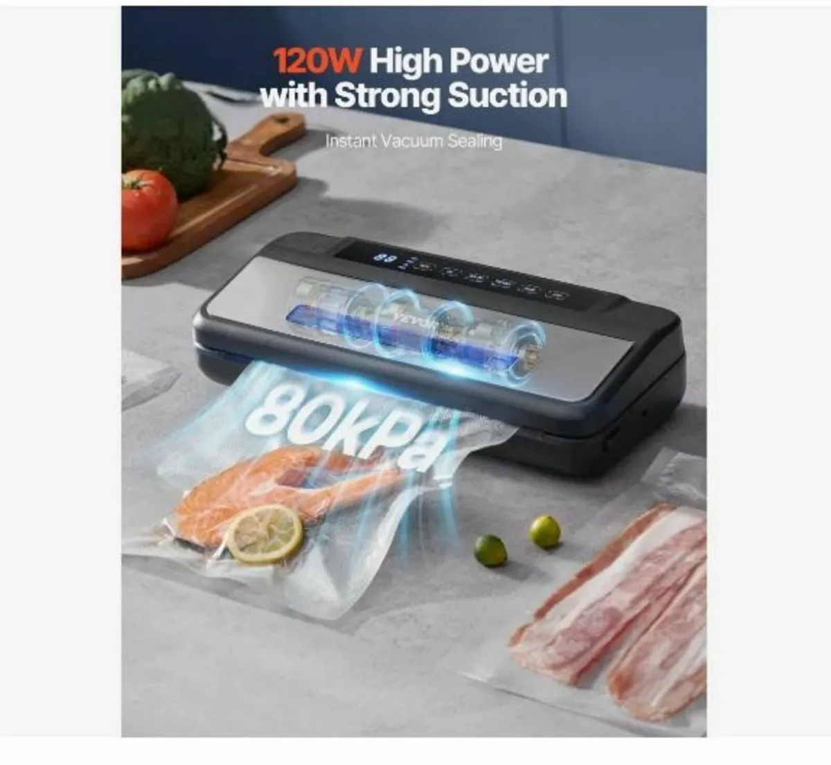 Vacuum Sealer Machine, 80Kpa 120W - Image 2