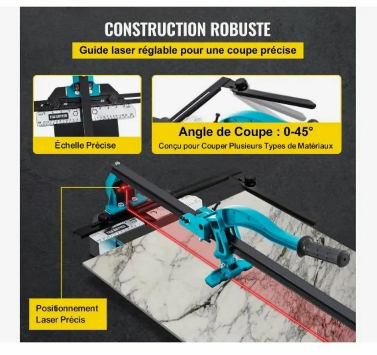 47 Inch Tile Cutter Single Rail Double Brackets - Image 2