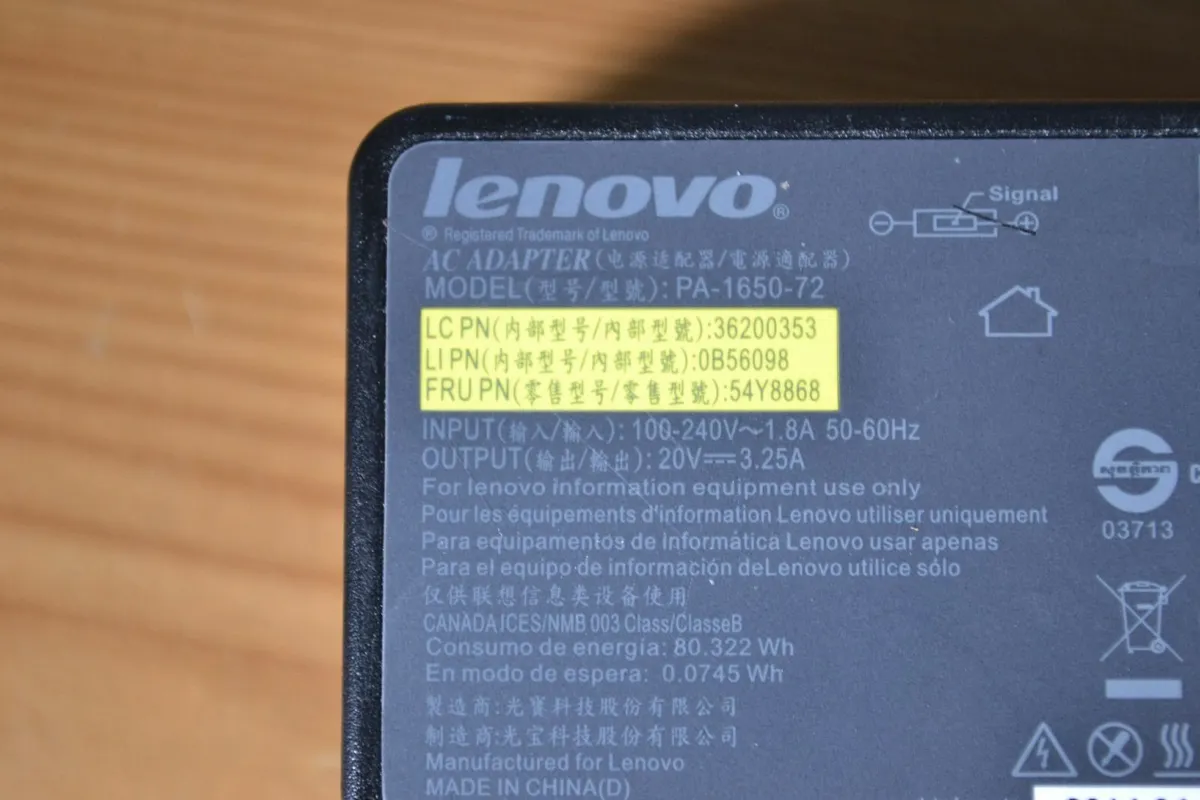 Lenovo Laptop Charger Adapter 65 Watts - Image 2