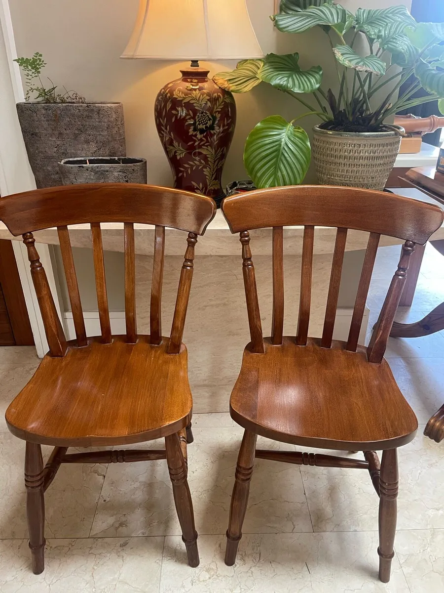 2 x Quality Solid Wooden Kitchen Dining Chairs