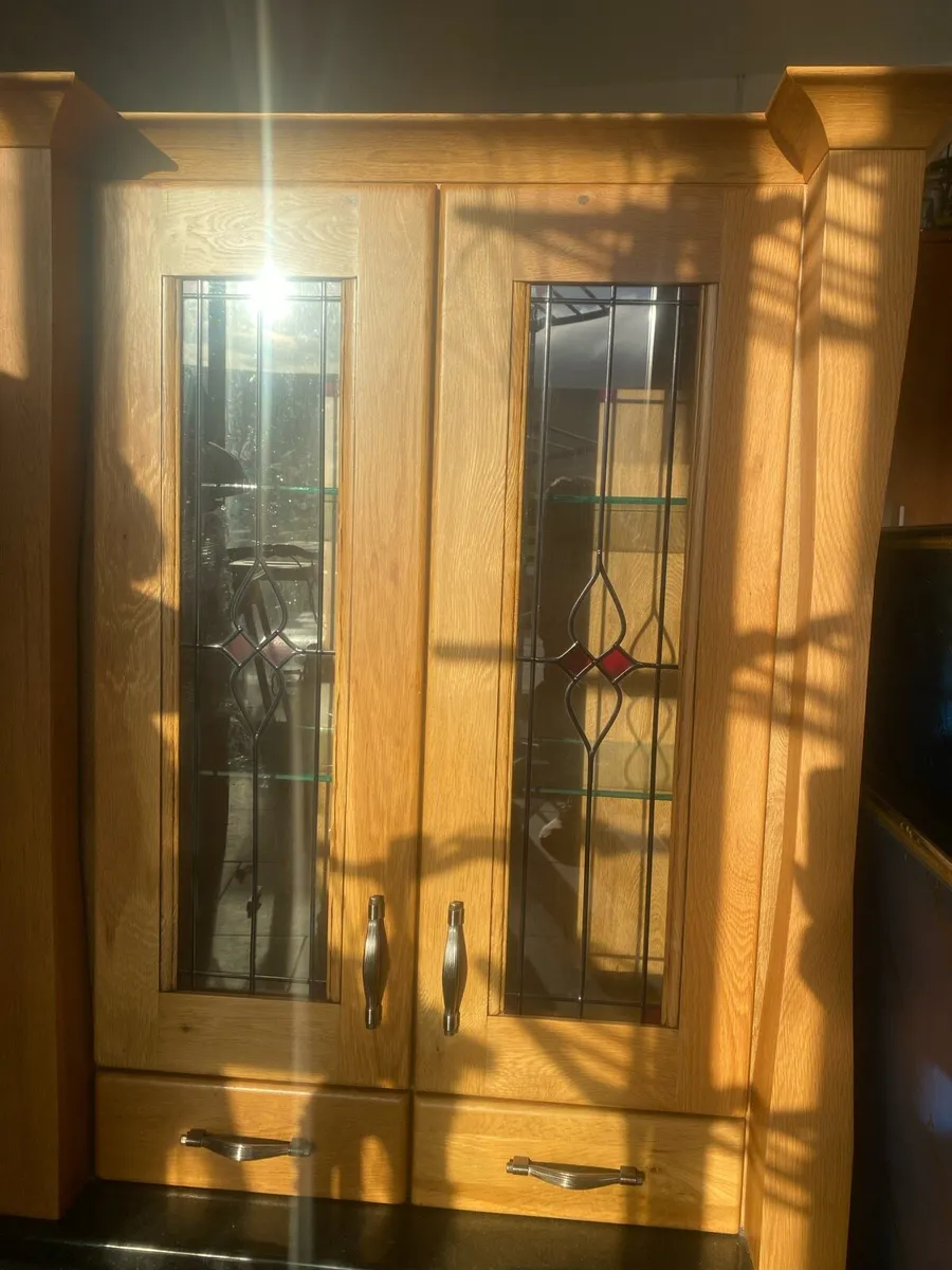 Oak Glass Cabinet - Image 4