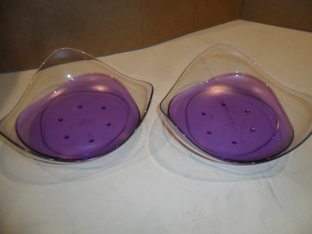 Tupperware clear serving bowl , purple - Image 1
