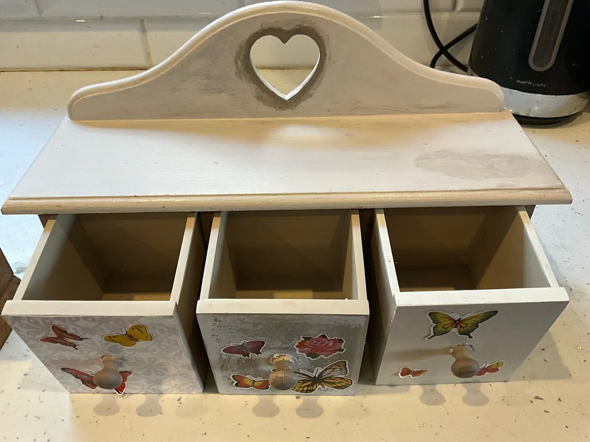 2 Wooden Decorative Drawer Storage Boxes - Image 3