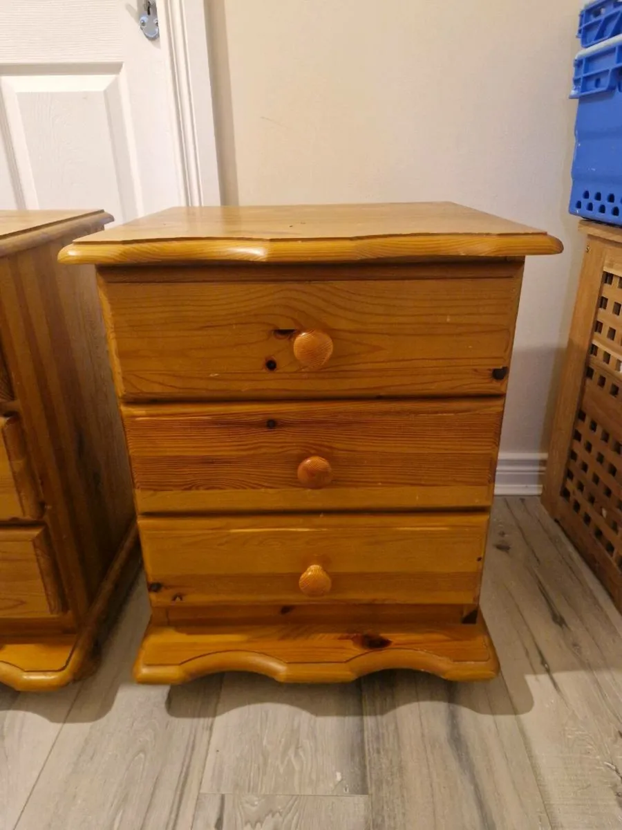 Pine bedside lockers - Image 2