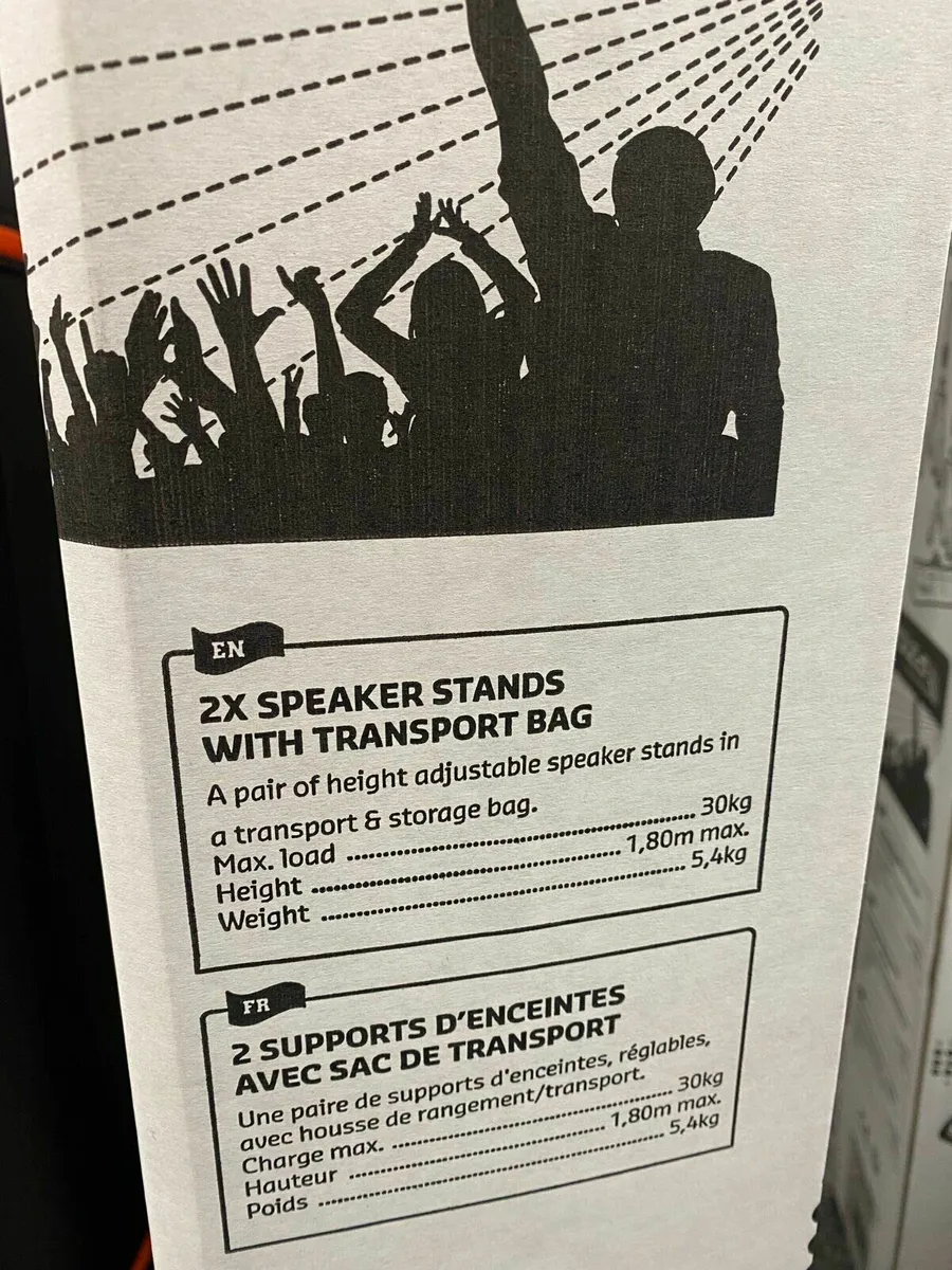 Ibiza Speaker Stands SS01B 1.8M NEW - Image 1