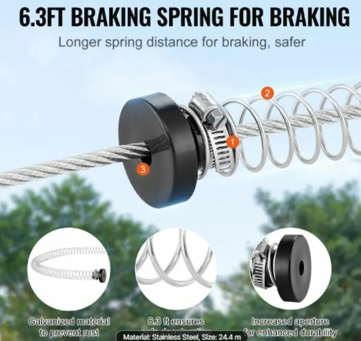 Zipline Kit for Kids and Adult, 24.38 m Zip Line - Image 2