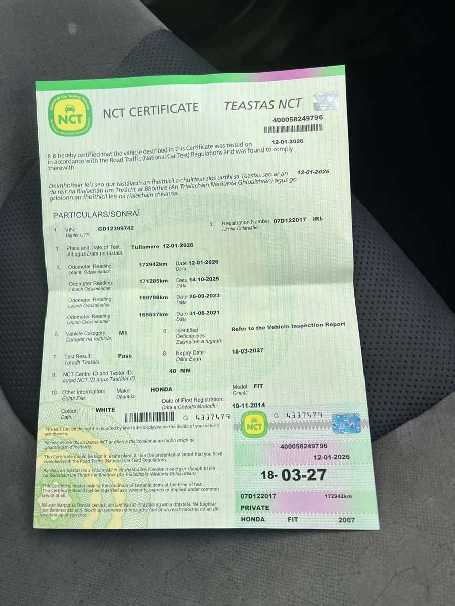 Honda Fit 2007 1.3 Petrol Automatic new nct 3/27 - Image 3