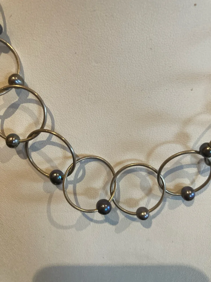 Sterling Silver necklace with pearls - Image 2