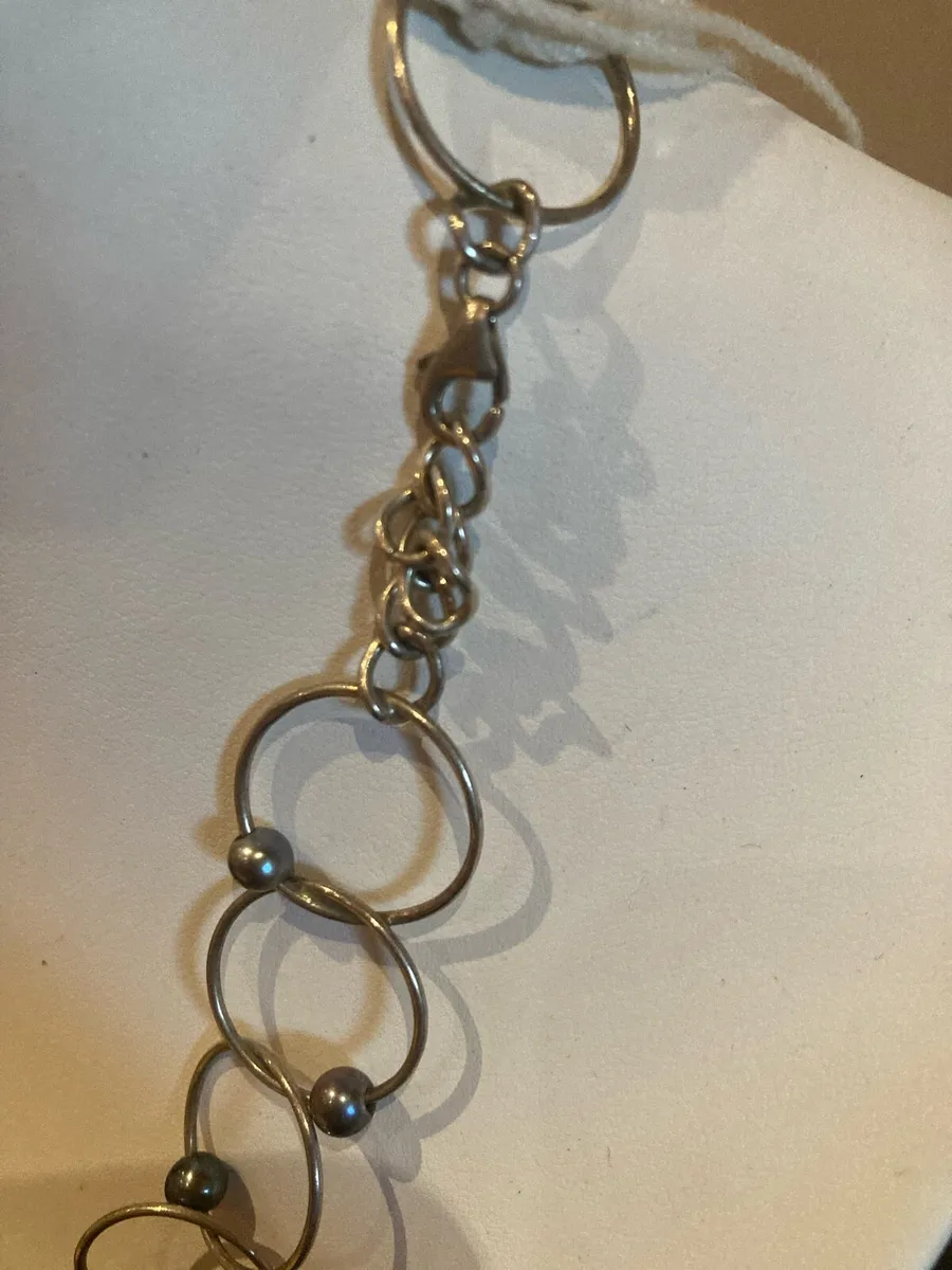 Sterling Silver necklace with pearls - Image 4