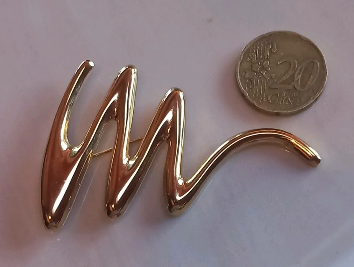 Gold tone squiggle brooch in style of Tiffany, D18 - Image 2