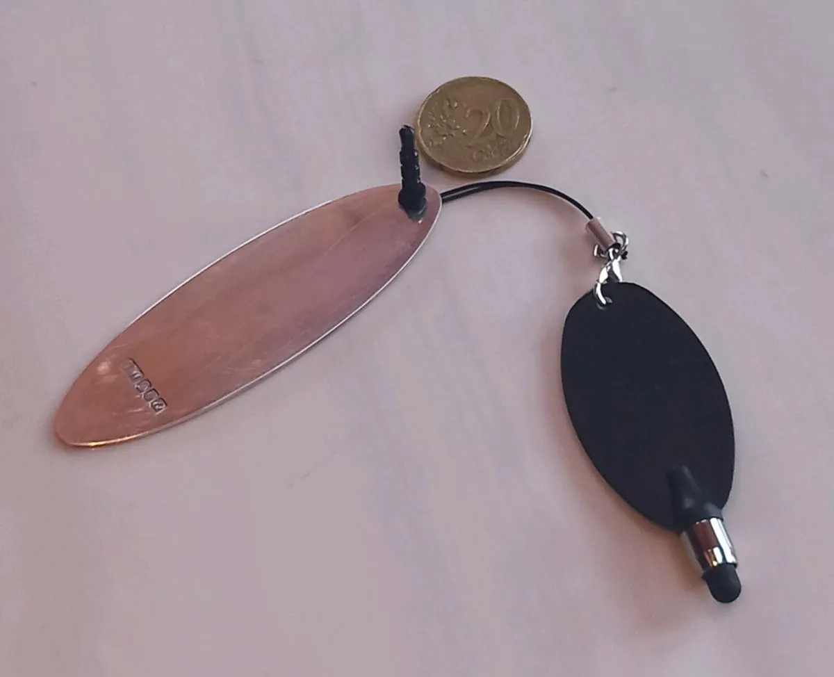 Silver paddle, phone nib, D18 post 3e, stamped - Image 2