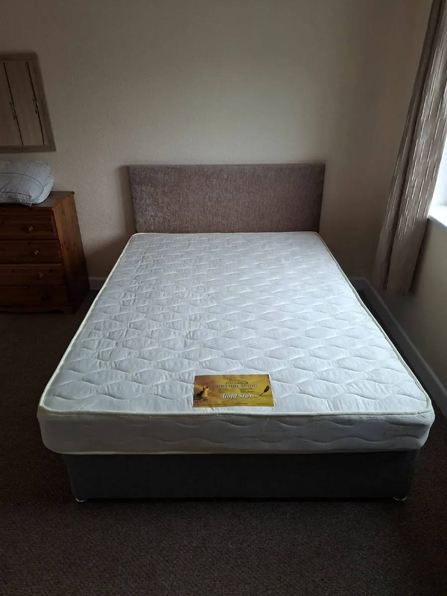 New 4ft 6 base, matress & headboard - Image 1