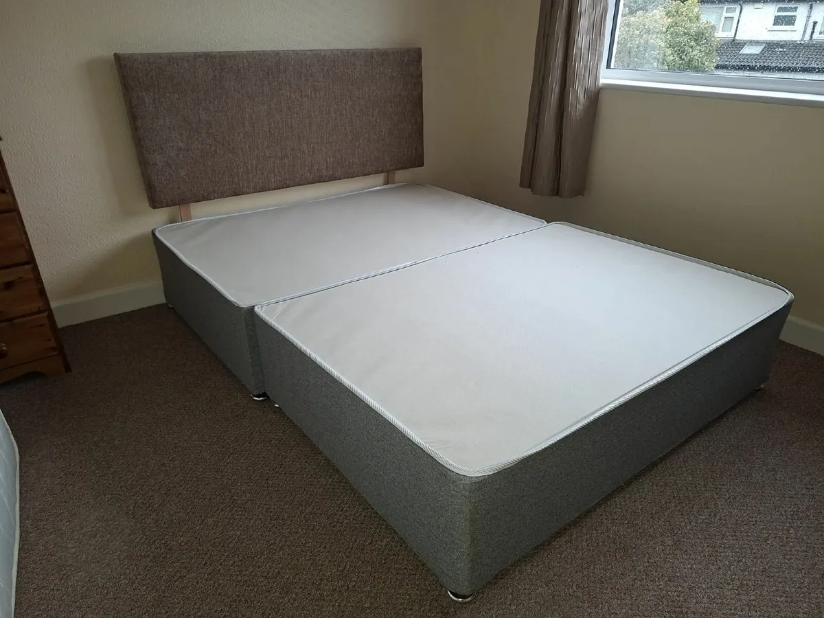 New 4ft 6 base, matress & headboard - Image 4