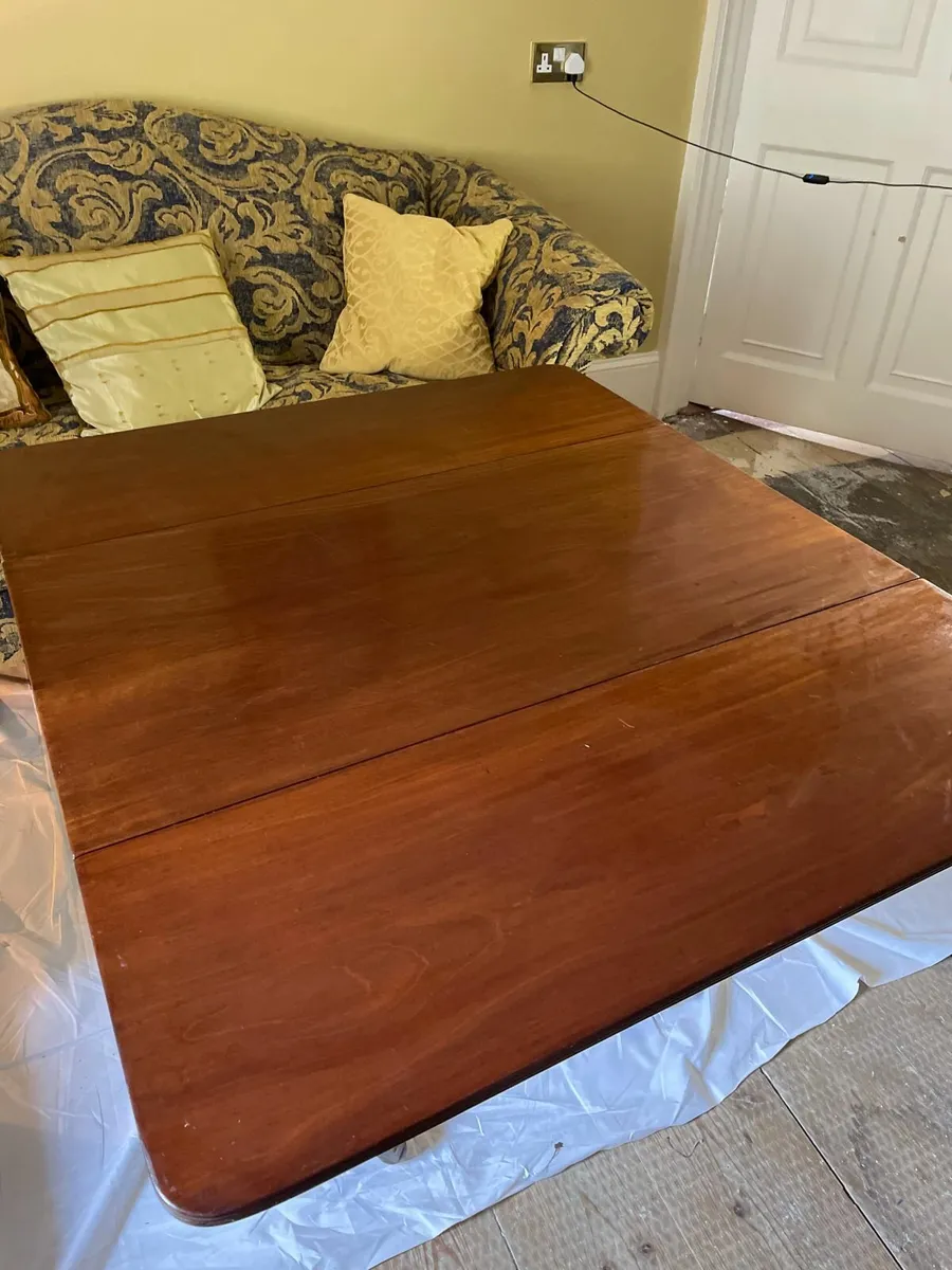 Vintage Pedestal Drop-Leaf Table (Scratched) - Image 3