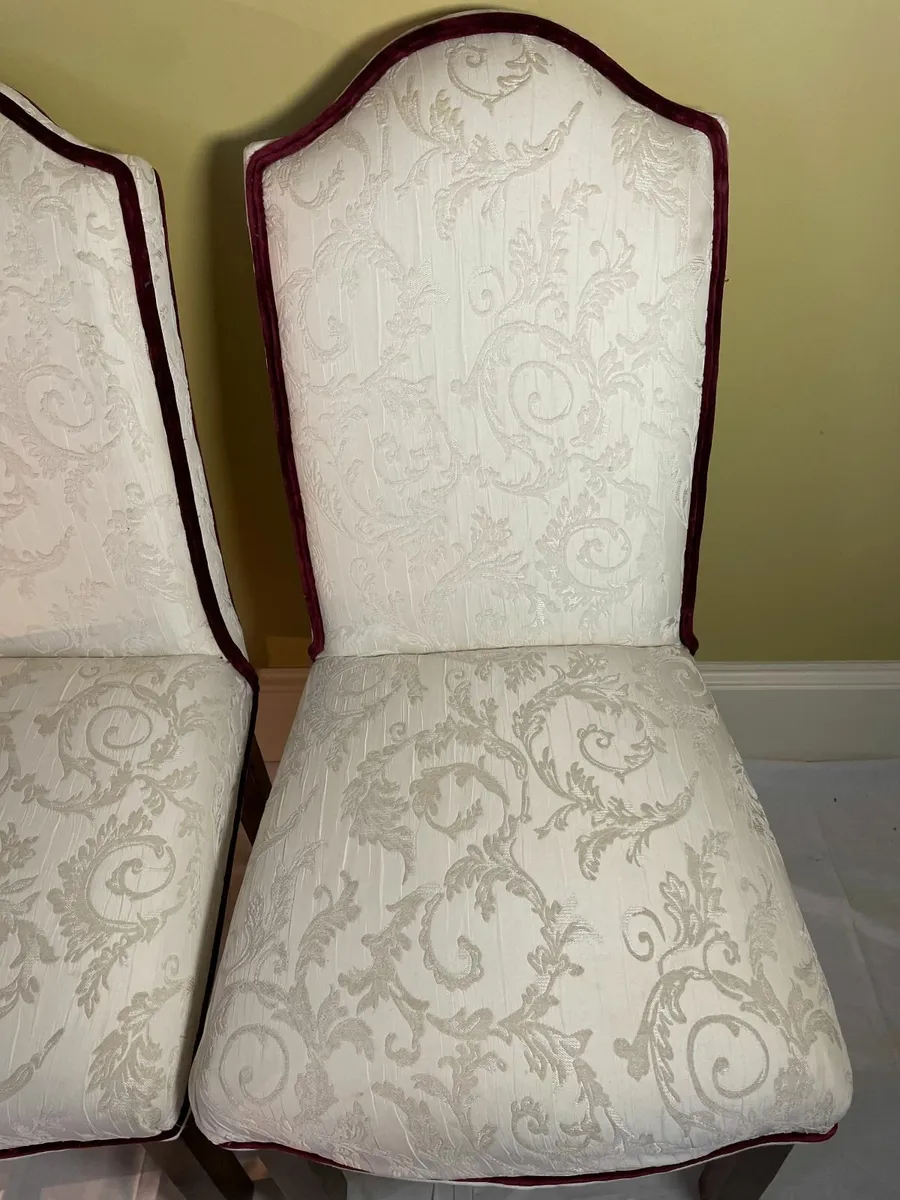 Pair of Traditional Upholstered Dining Chairs - Image 3