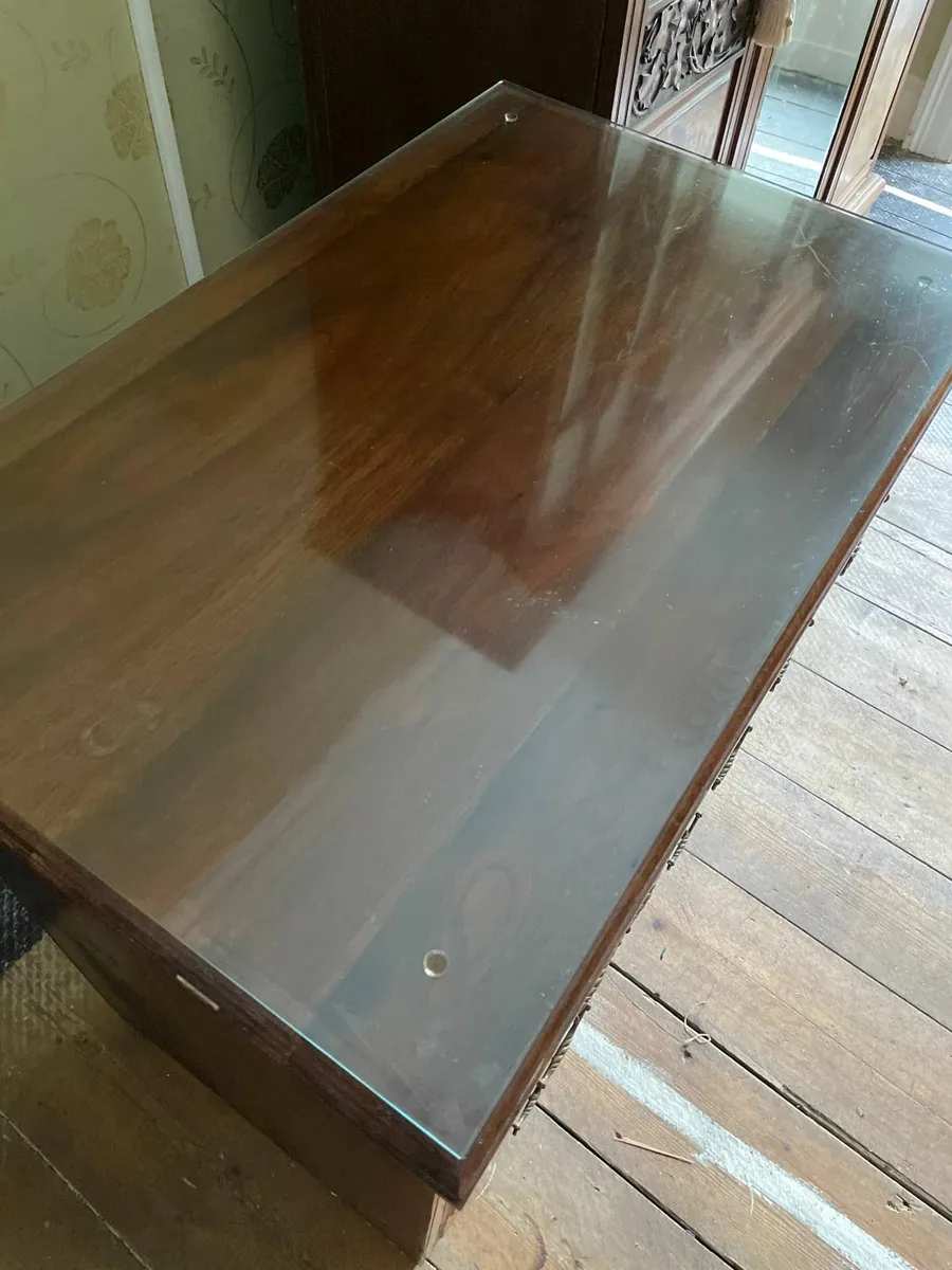 Antique-Style Burl Walnut Chest of Drawers - Image 3